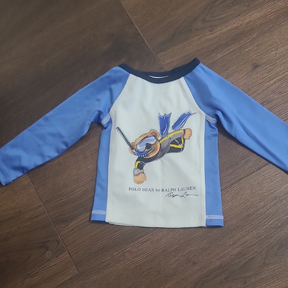 Ralph Lauren Kids Rashguard - Blue and White